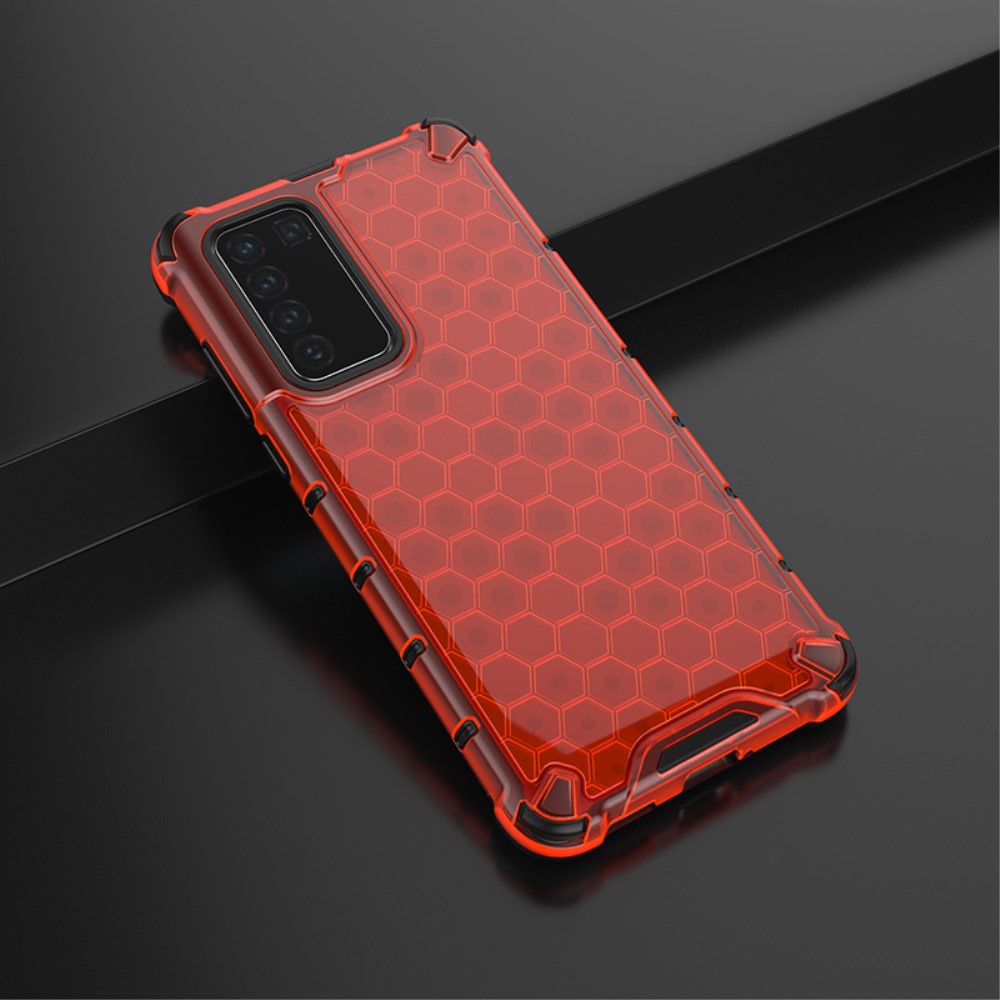  Huawei P40 - Armor Honeycomb Textur - Röd