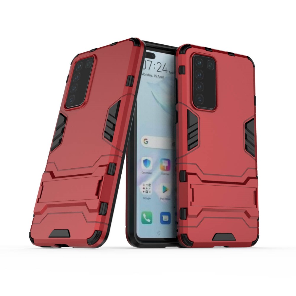  Huawei P40 - Hybrid Skal med Kickstand - Röd