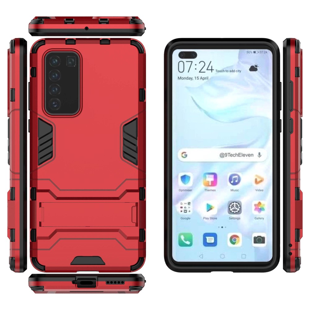  Huawei P40 - Hybrid Skal med Kickstand - Röd