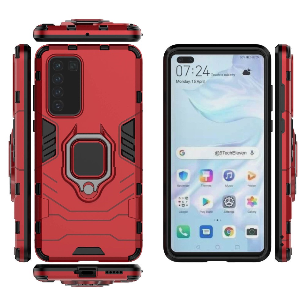  Huawei P40 - Hybrid Ring Skal - Röd