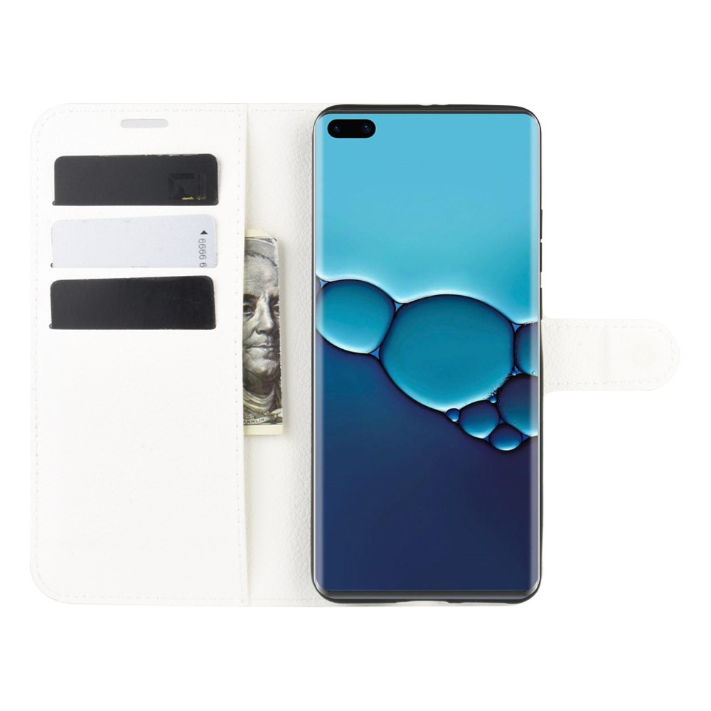  Huawei P40 - Litchi Plånboksfodral - Vit