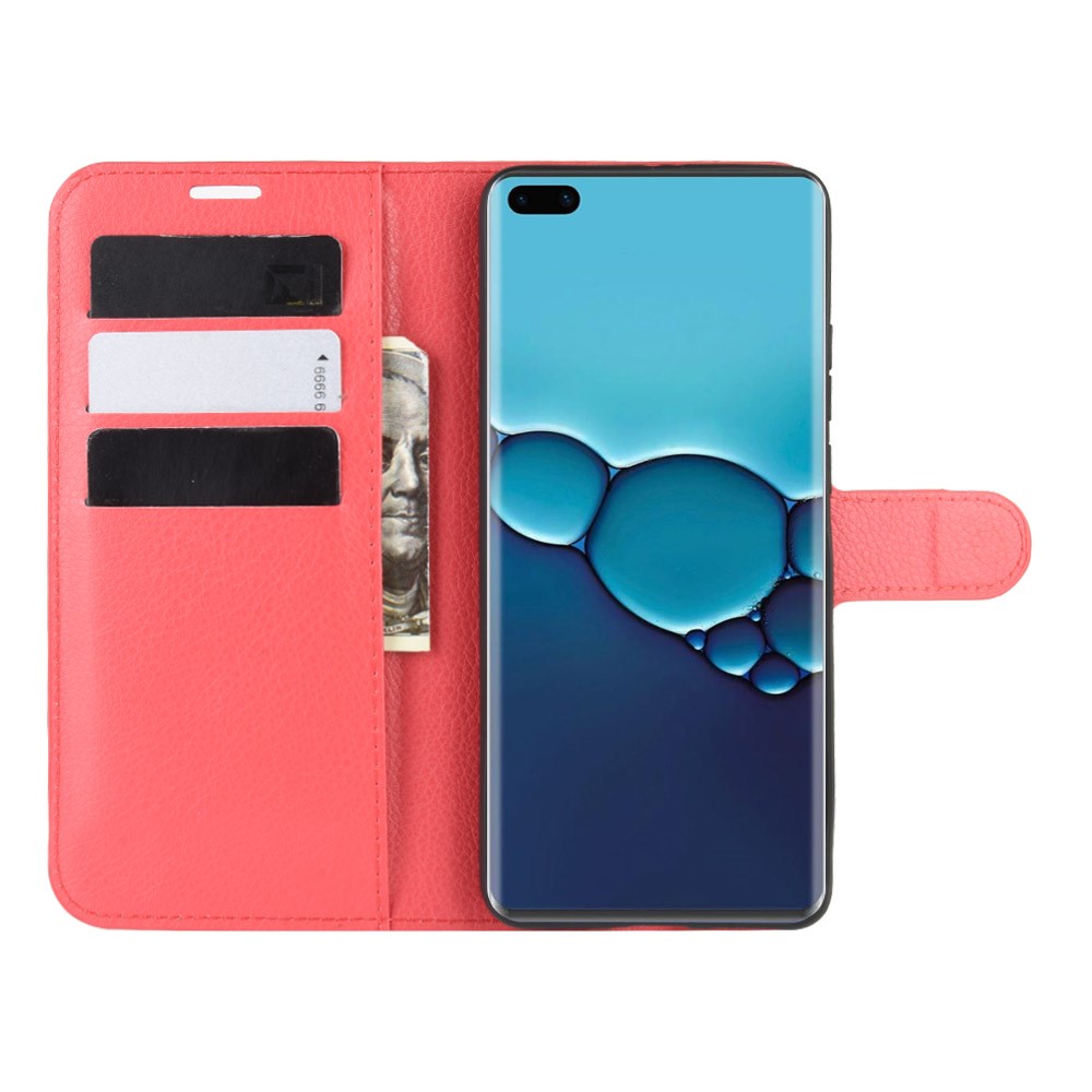 Huawei P40 - Litchi Plånboksfodral - Röd