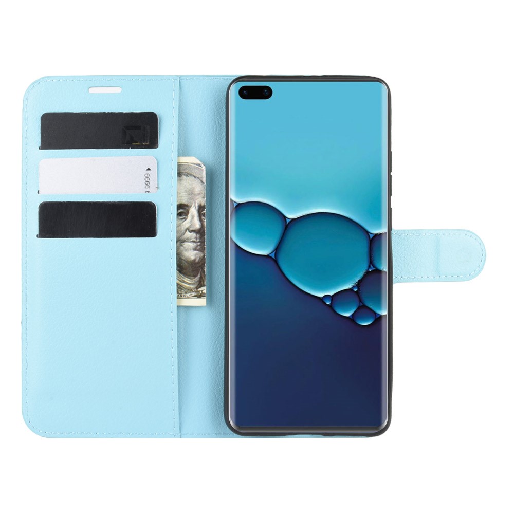  Huawei P40 - Litchi Plånboksfodral - Ljus Blå