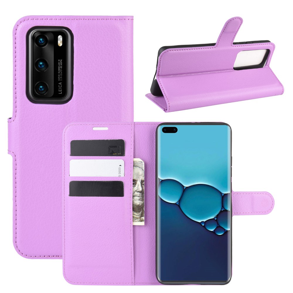  Huawei P40 - Litchi Plånboksfodral - Lila
