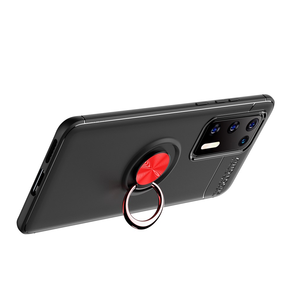  Huawei P40 - Ring Skal - Svart/Röd