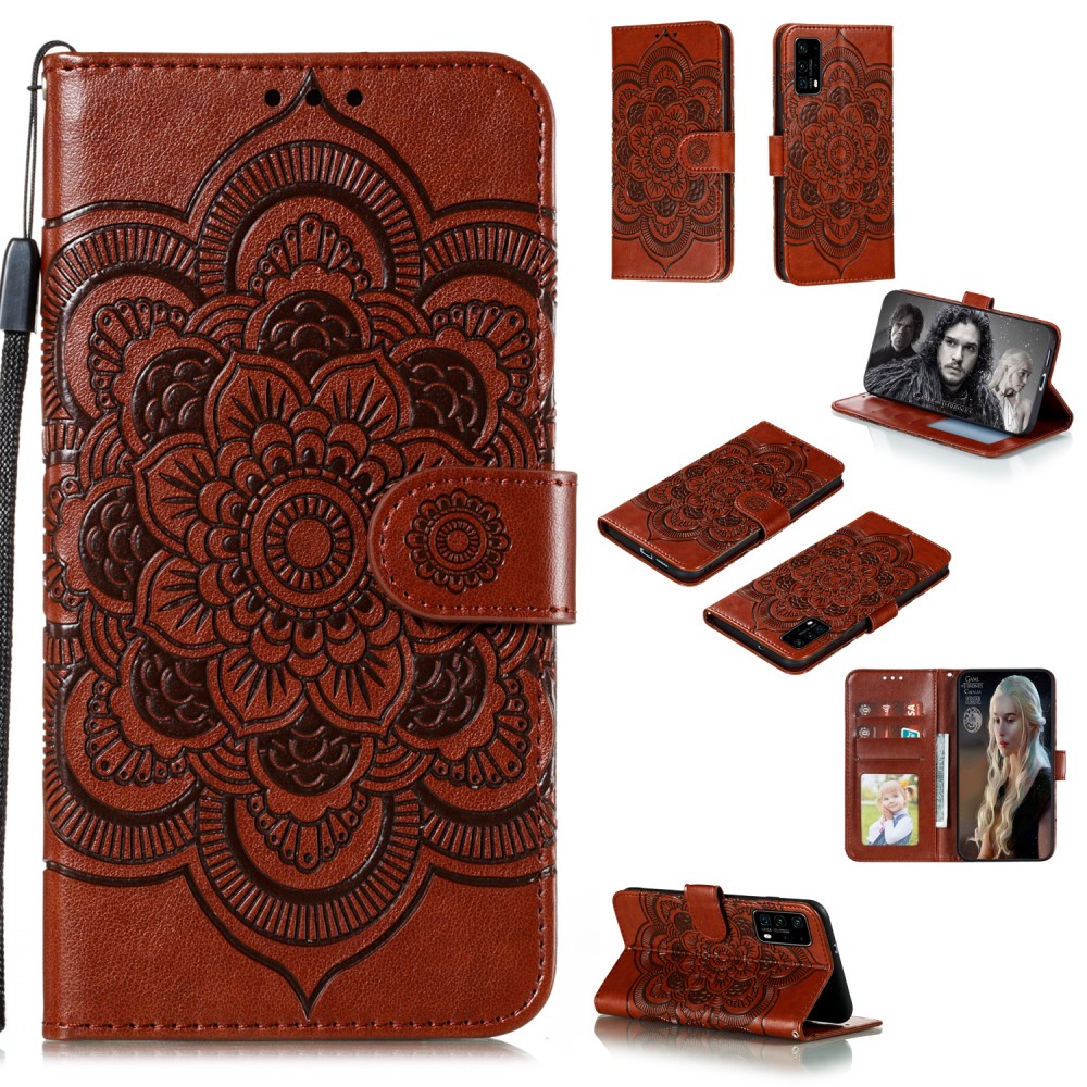  Huawei P40 - Mandala Plånboksfodral - Brun