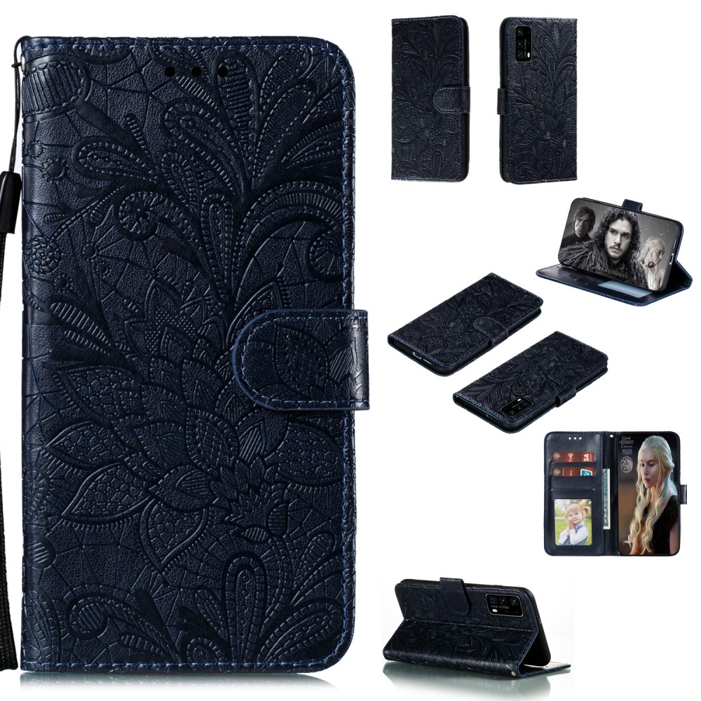  Huawei P40 Pro - Blommigt Mönster - Mörk Blå