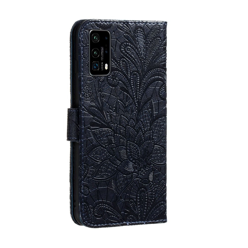  Huawei P40 Pro - Blommigt Mönster - Mörk Blå