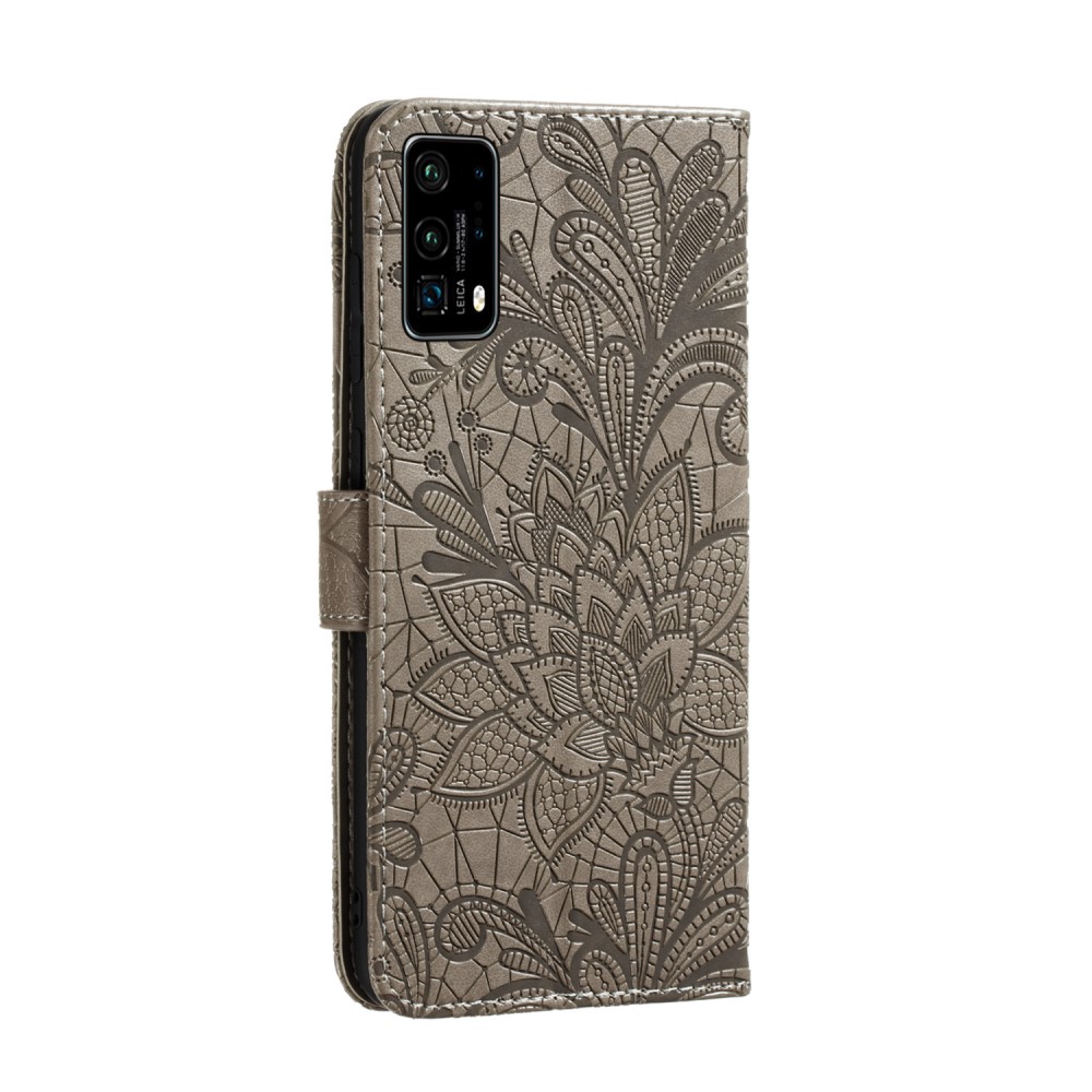 Huawei P40 - Blommigt Mönster - Grå