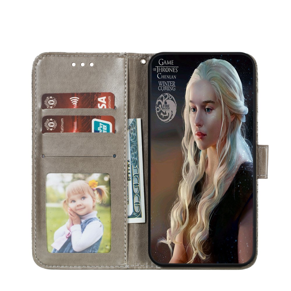  Huawei P40 - Blommigt Mönster - Grå