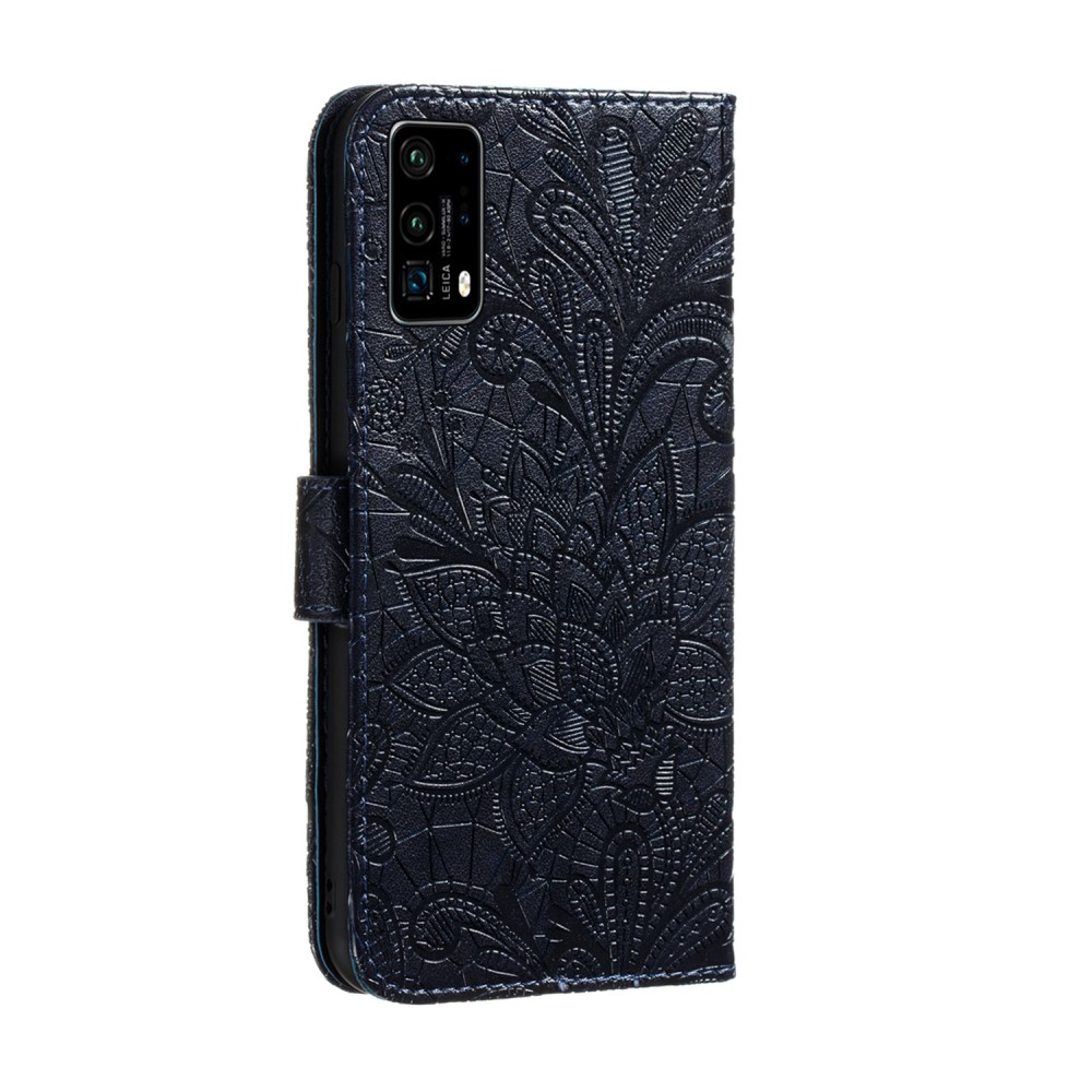  Huawei P40 - Blommigt Mönster - Mörk Blå
