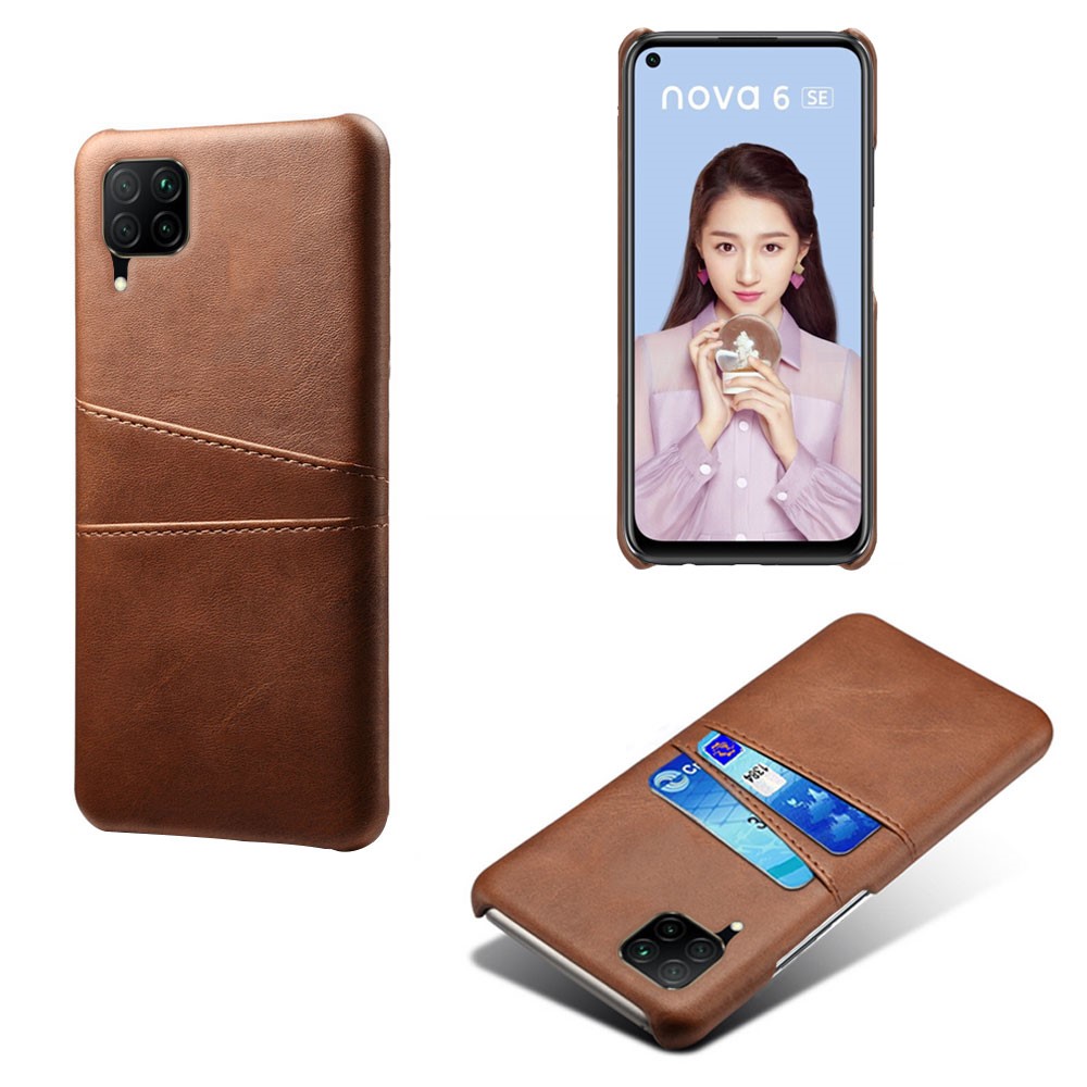  Huawei P40 Lite - Skal med Kortfack - Brun