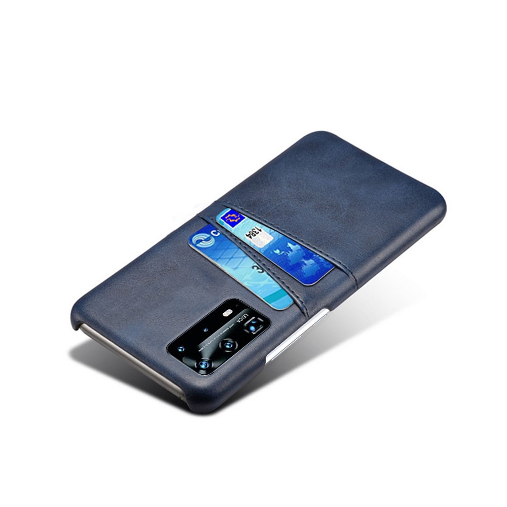 Huawei P40 - Skal med Kortfack - Mörk Blå