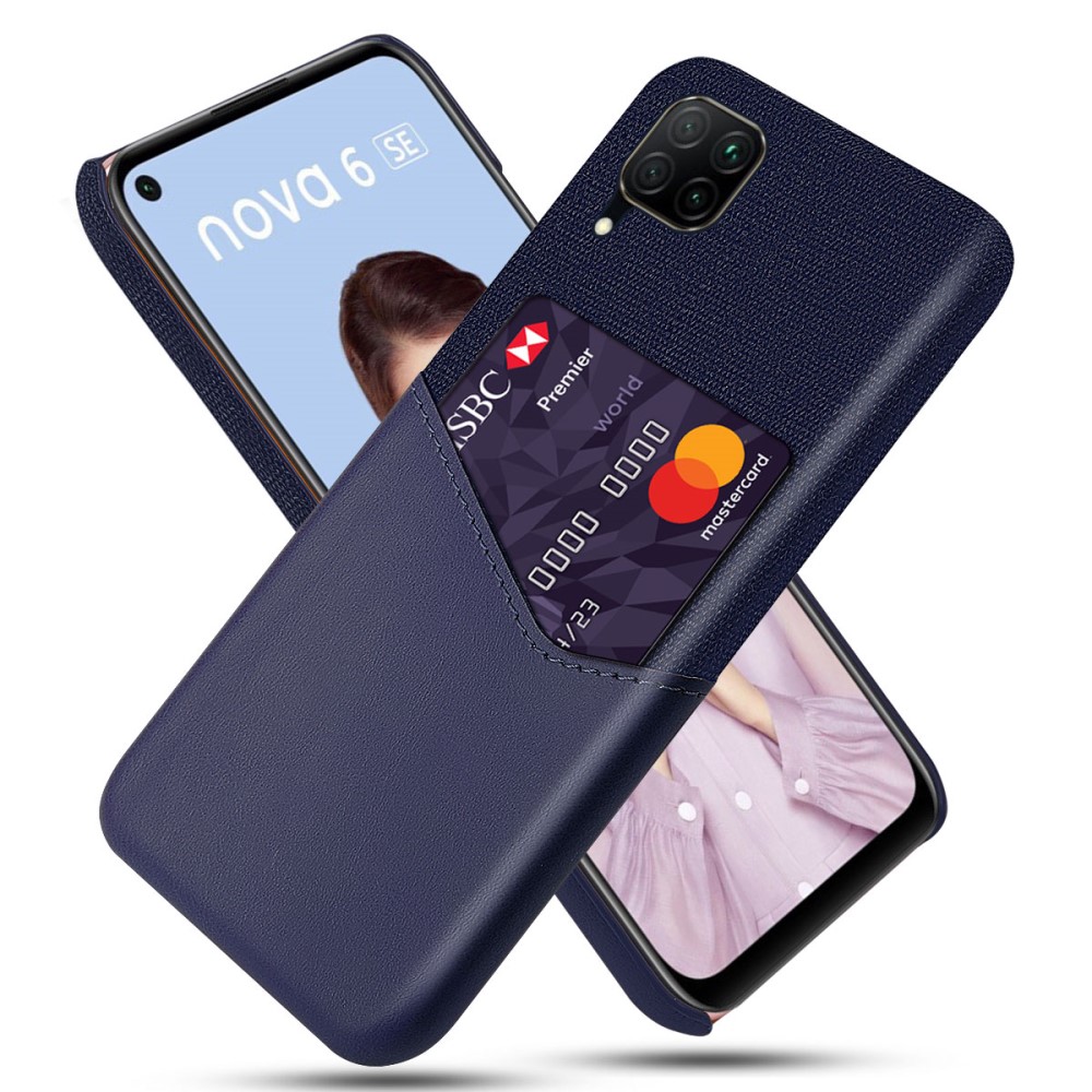  Huawei P40 Lite - Skal med plats för kort - Mörk Blå