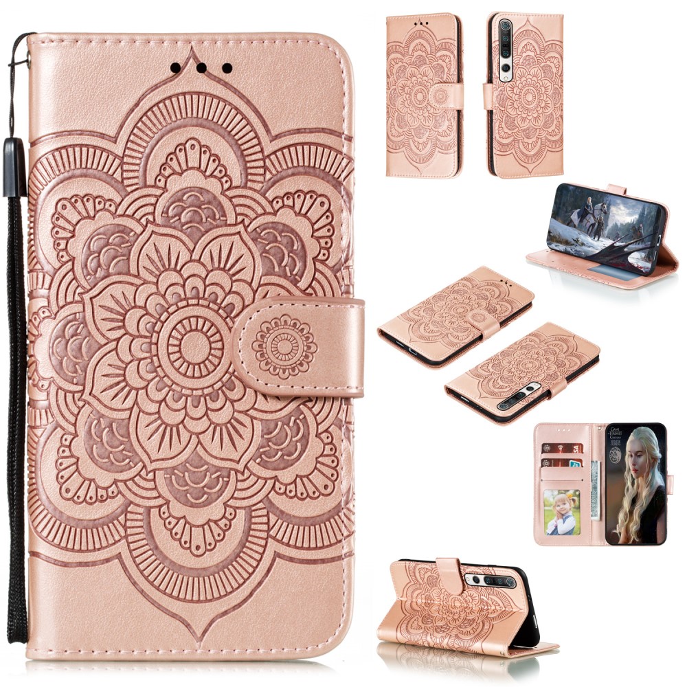  Xiaomi Mi 10 / 10 Pro - Mandala Plånboksfodral - Roséguld
