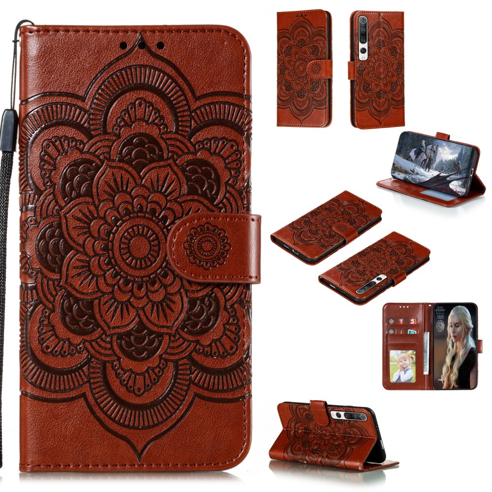  Xiaomi Mi 10 / 10 Pro - Mandala Plånboksfodral - Brun