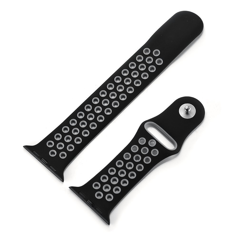  Armband i Silikon - Apple Watch 38/40/41/42 mm - Svart/Grå