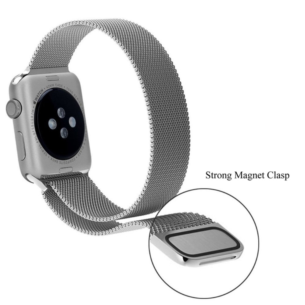  Milanese Loop Metall Armband Apple Watch 42/44/45/46/49 mm Silver