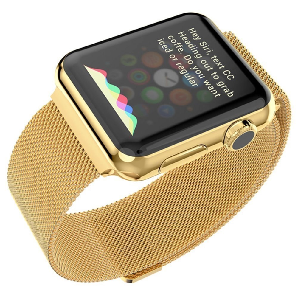  Milanese Loop Metall Armband Apple Watch 42/44/45/46/49 mm Guld