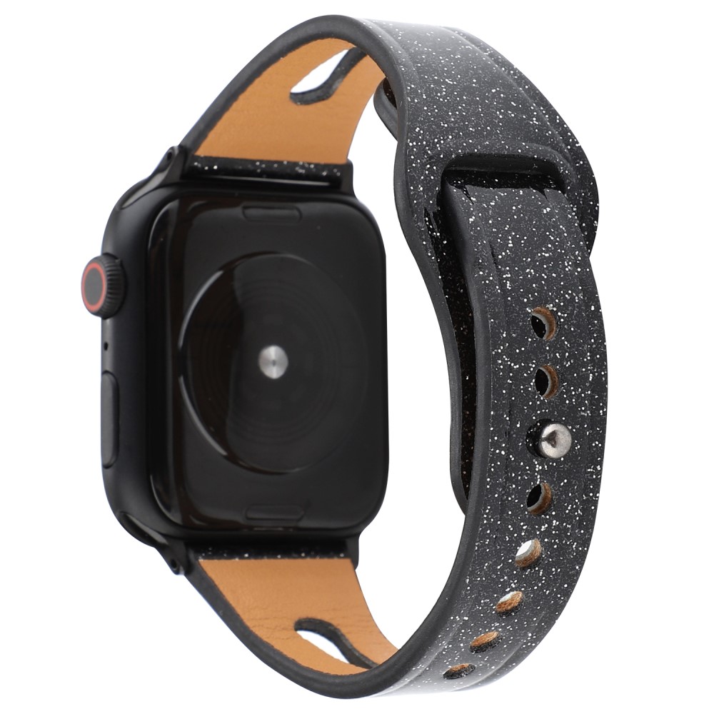  Äkta Läderarmband Apple Watch 42/41/40/38 mm - Svart