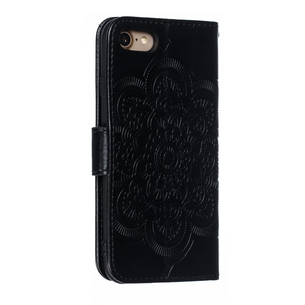  iPhone 7/8/SE (2020/2022) - Mandala Plånboksfodral - Svart