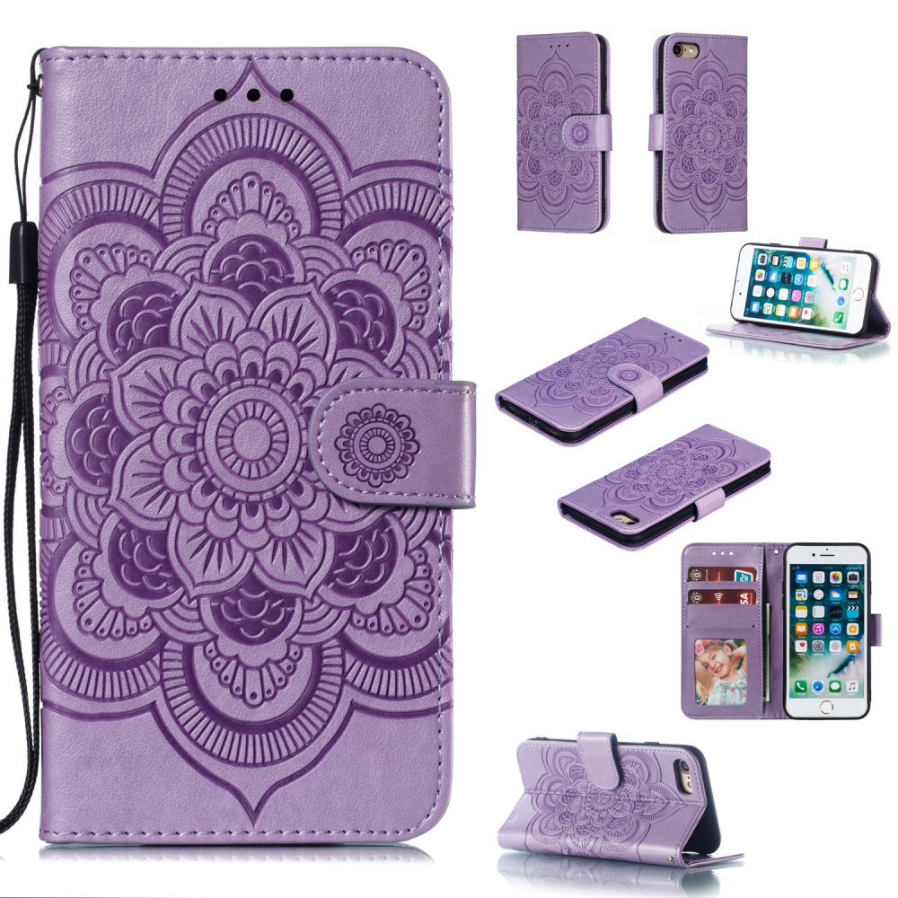  iPhone 7/8/SE (2020/2022) - Mandala Plånboksfodral - Lila
