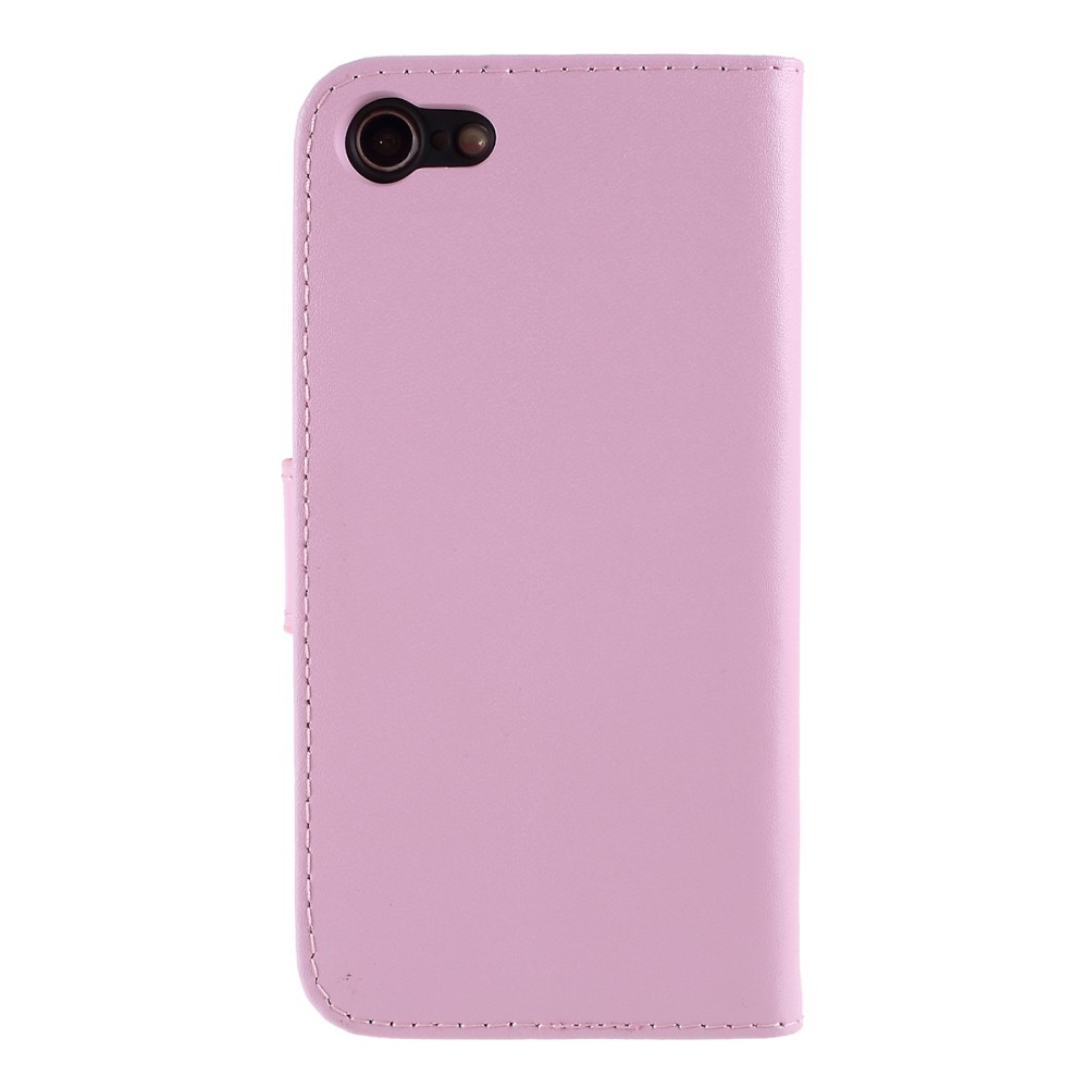  iPhone 7/8/SE (2020/2022) - Äkta Läder Plånboksfodral - Ljus Rosa