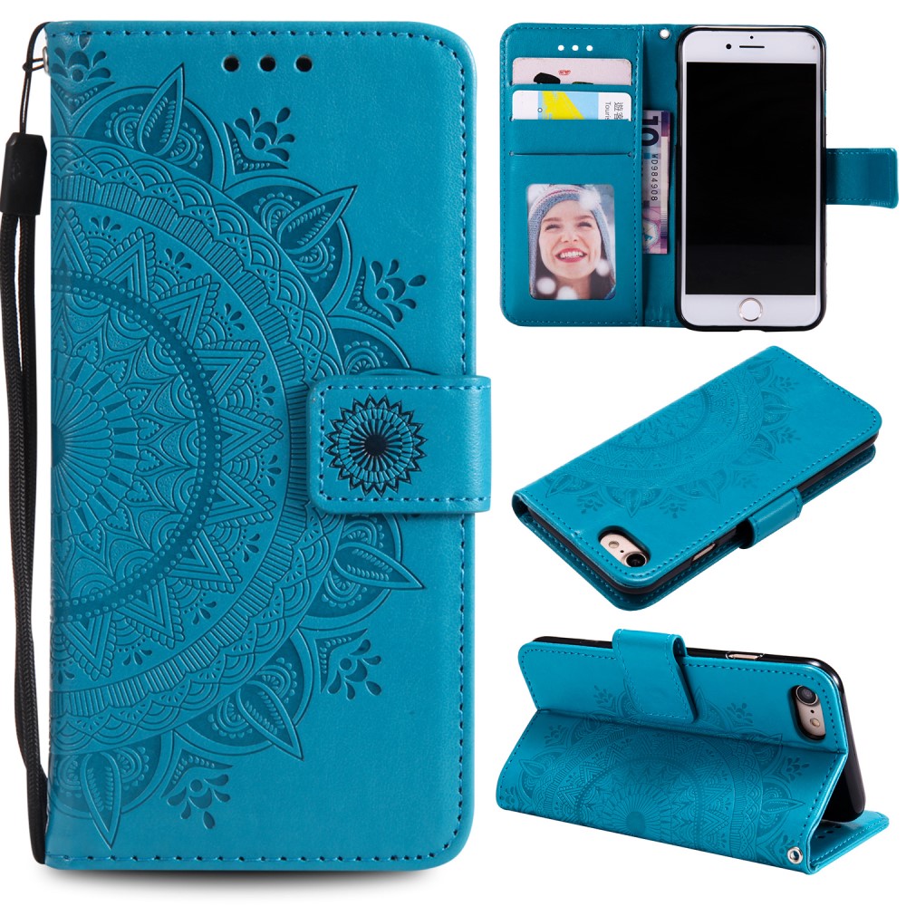  iPhone 7/8/SE (2020/2022) - Mandala Plånboksfodral - Blå