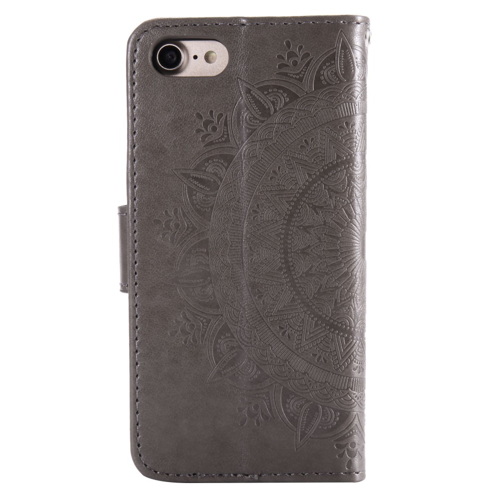  iPhone 7/8/SE (2020/2022) - Mandala Plånboksfodral - Grå