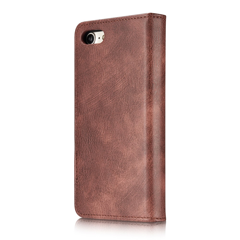 DG.MING iPhone 7/8/SE (2020/2022) - DG.MING Magnetskal/Plånboksfodral - Vinröd