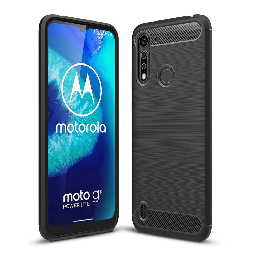  Motorola Moto G8 Power Lite - Borstad Stål Textur - Svart