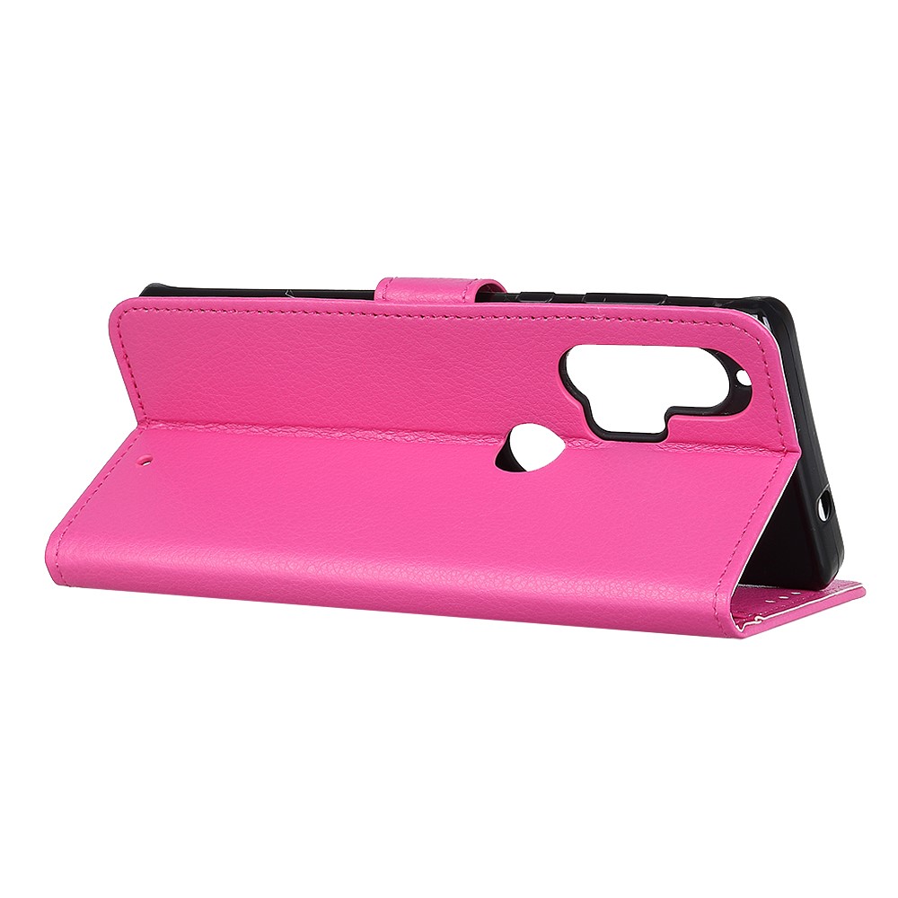  Motorola Edge Plus - Litchi Plånboksfodral - Rosa
