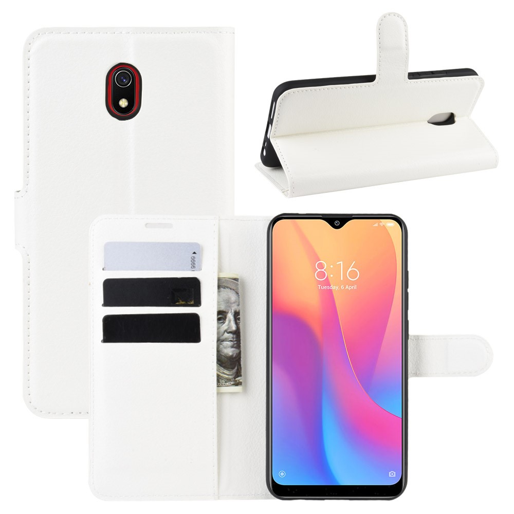  Xiaomi Redmi 8A - Litchi Plånboksfodral - Vit