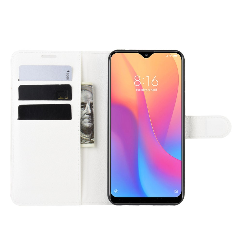  Xiaomi Redmi 8A - Litchi Plånboksfodral - Vit