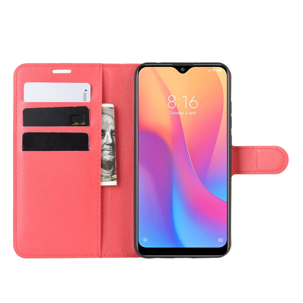  Xiaomi Redmi 8A - Litchi Plånboksfodral - Röd