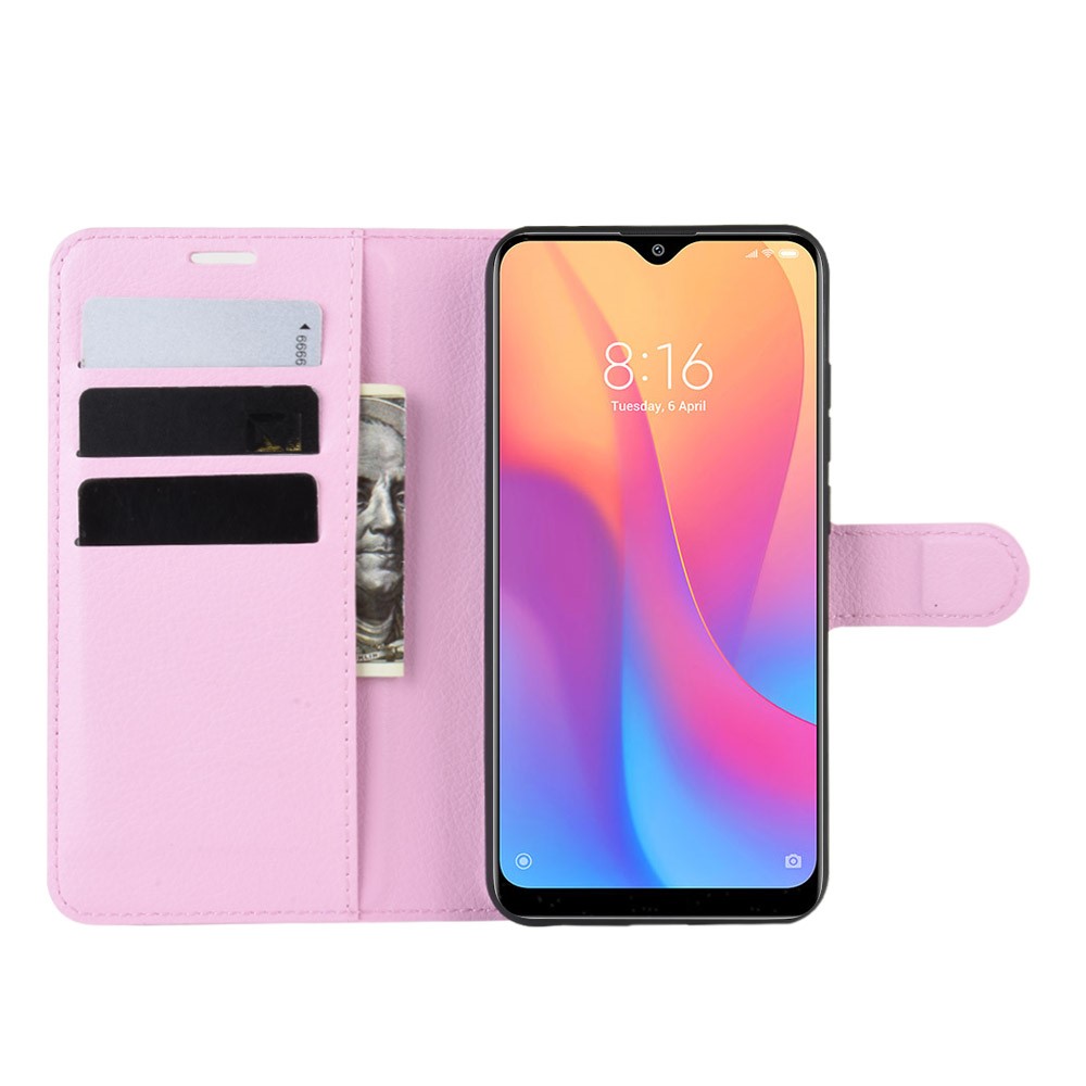  Xiaomi Redmi 8A - Litchi Plånboksfodral - Ljus Rosa