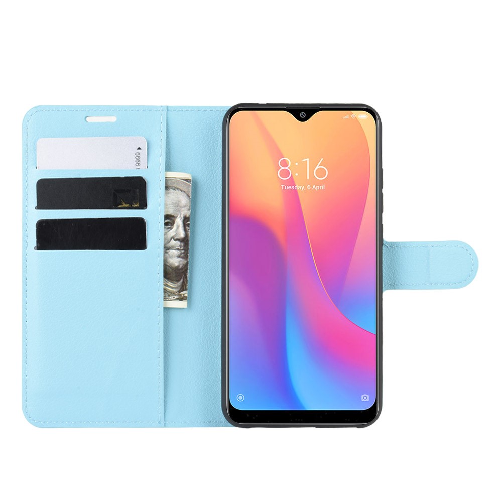  Xiaomi Redmi 8A - Litchi Plånboksfodral - Ljus Blå