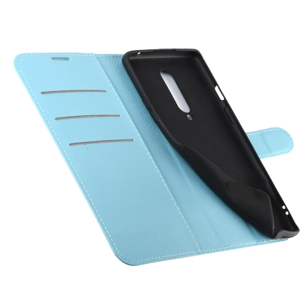  OnePlus 8 - Litchi Plånboksfodral - Ljus Blå