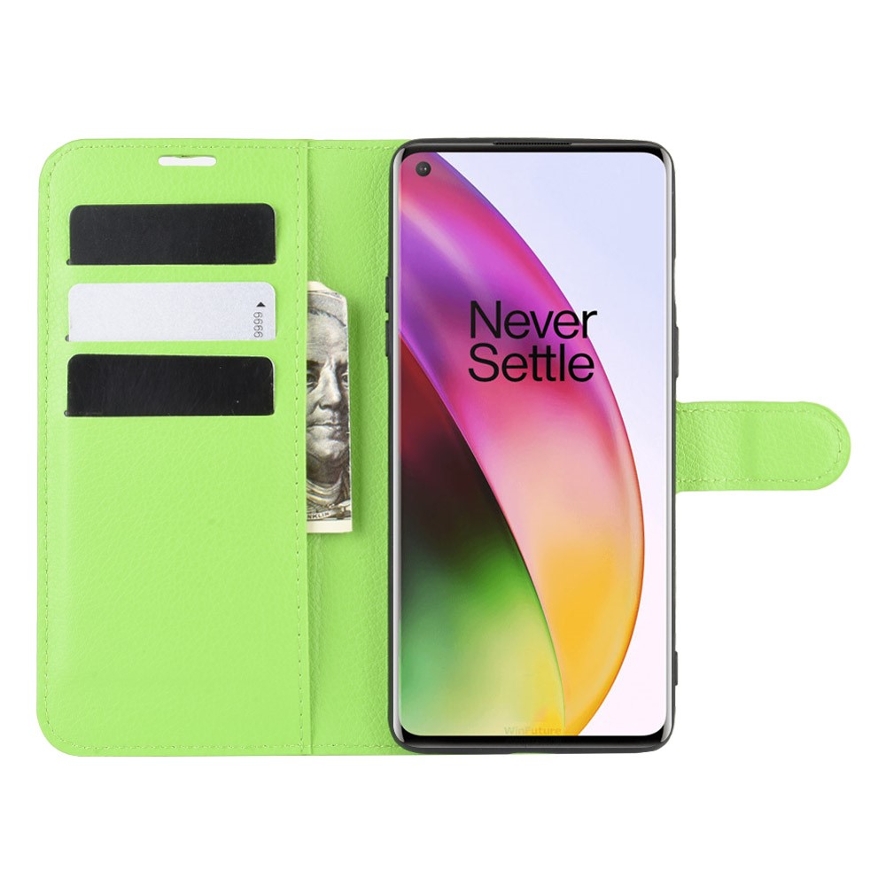  OnePlus 8 - Litchi Plånboksfodral - Grön