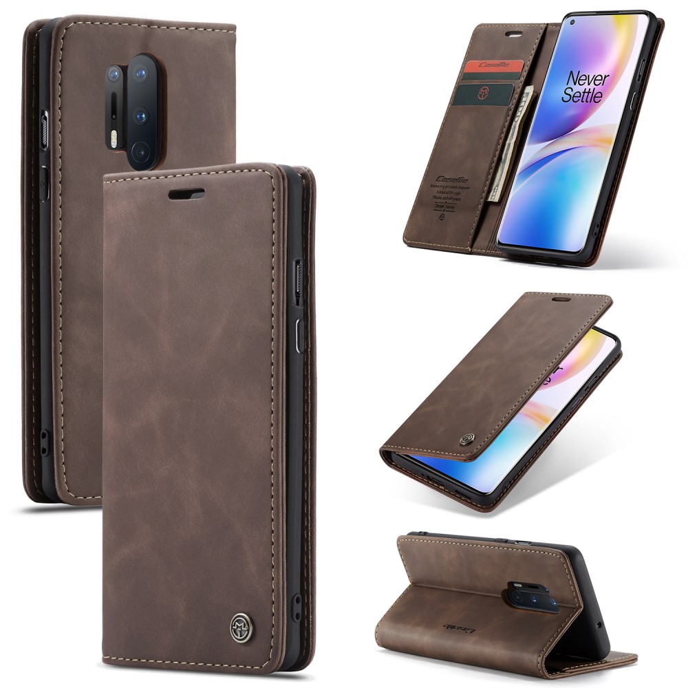 CASEME OnePlus 8 Pro - CASEME Plånboksfodral - Mörk Brun