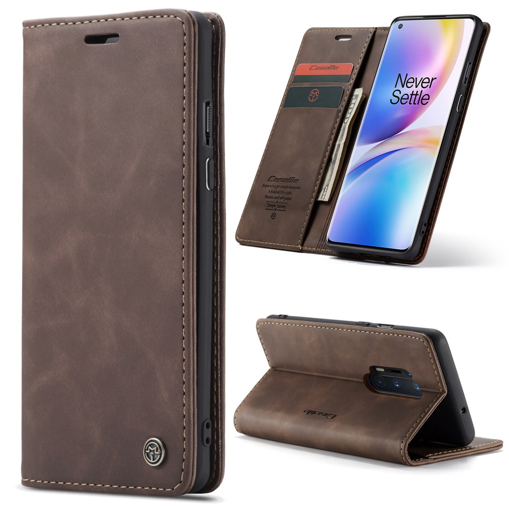 CASEME OnePlus 8 Pro - CASEME Plånboksfodral - Mörk Brun
