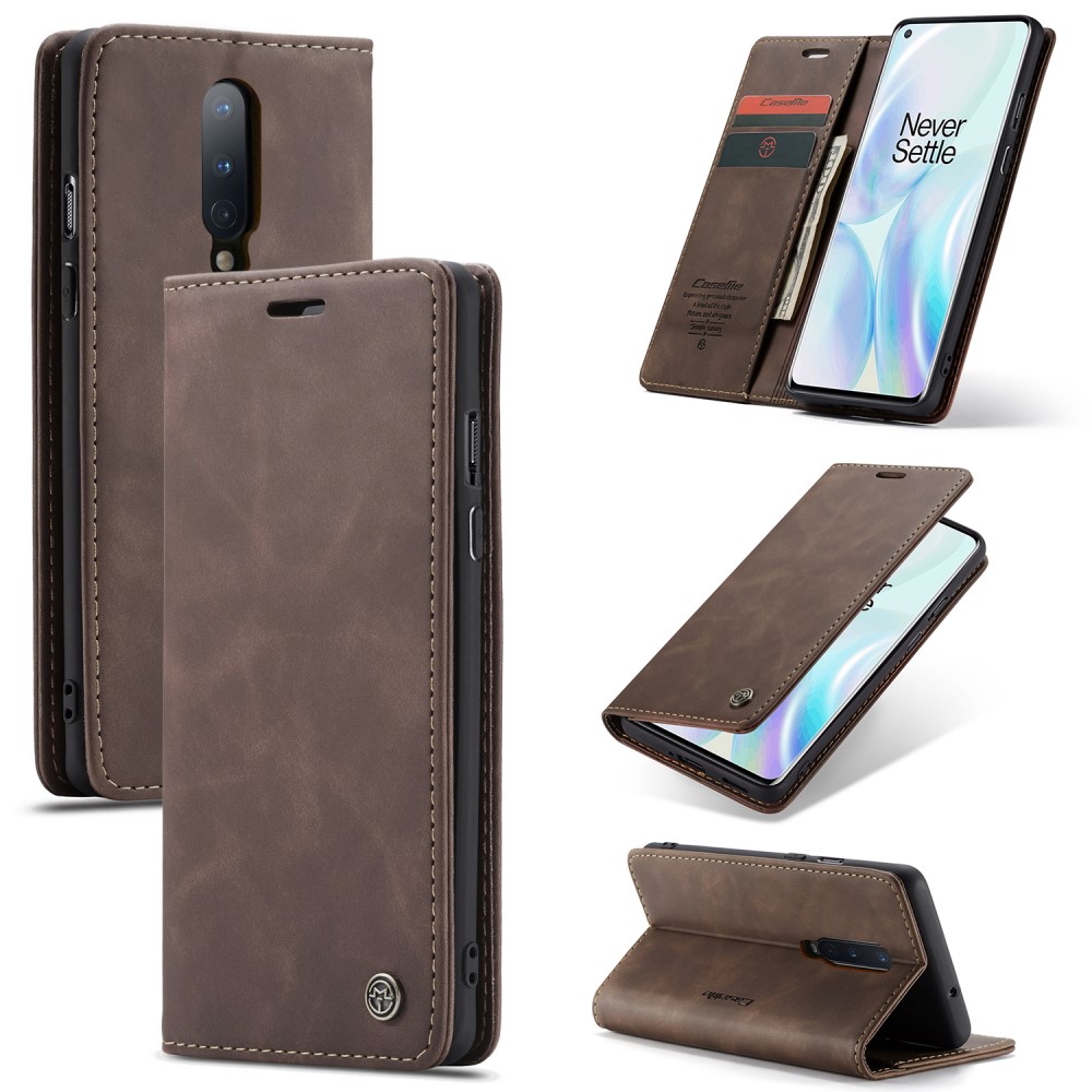CASEME OnePlus 8 - CASEME Plånboksfodral - Mörk Brun