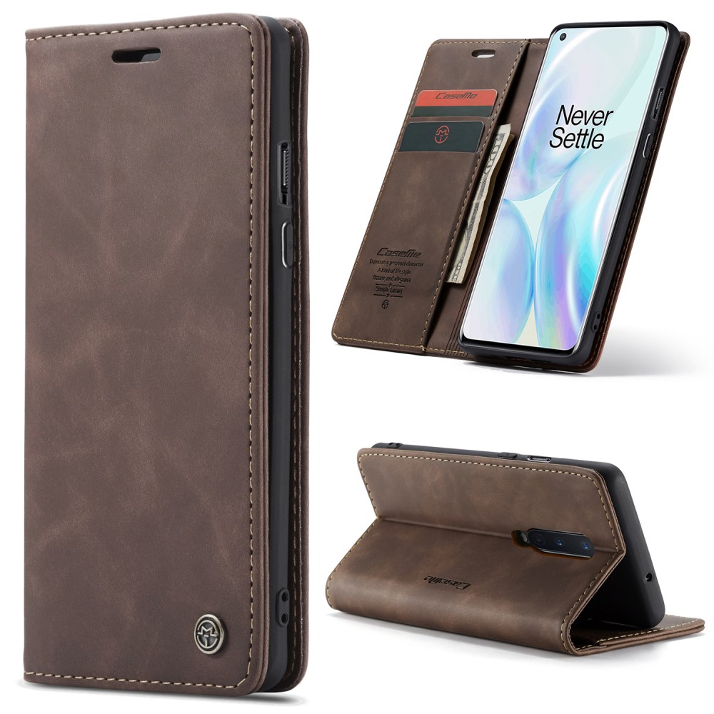 CASEME OnePlus 8 - CASEME Plånboksfodral - Mörk Brun