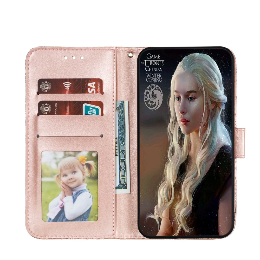  Samsung Galaxy A41 - Flower Plånboksfodral - Roséguld