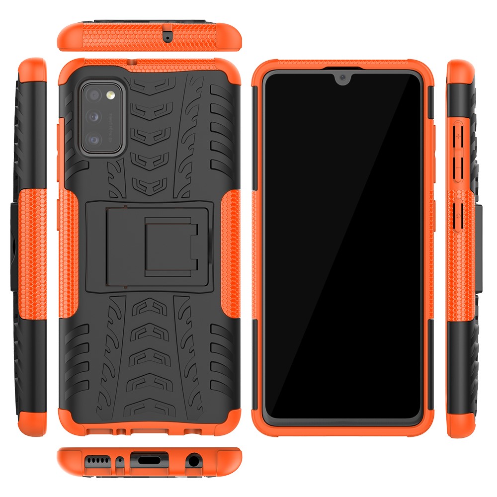 Samsung Galaxy A41 - Ultimata Stöttåliga Skalet med Stöd - Orange