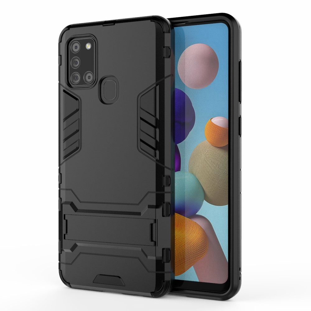  Samsung Galaxy A21s - Hybrid Kickstand Skal - Svart