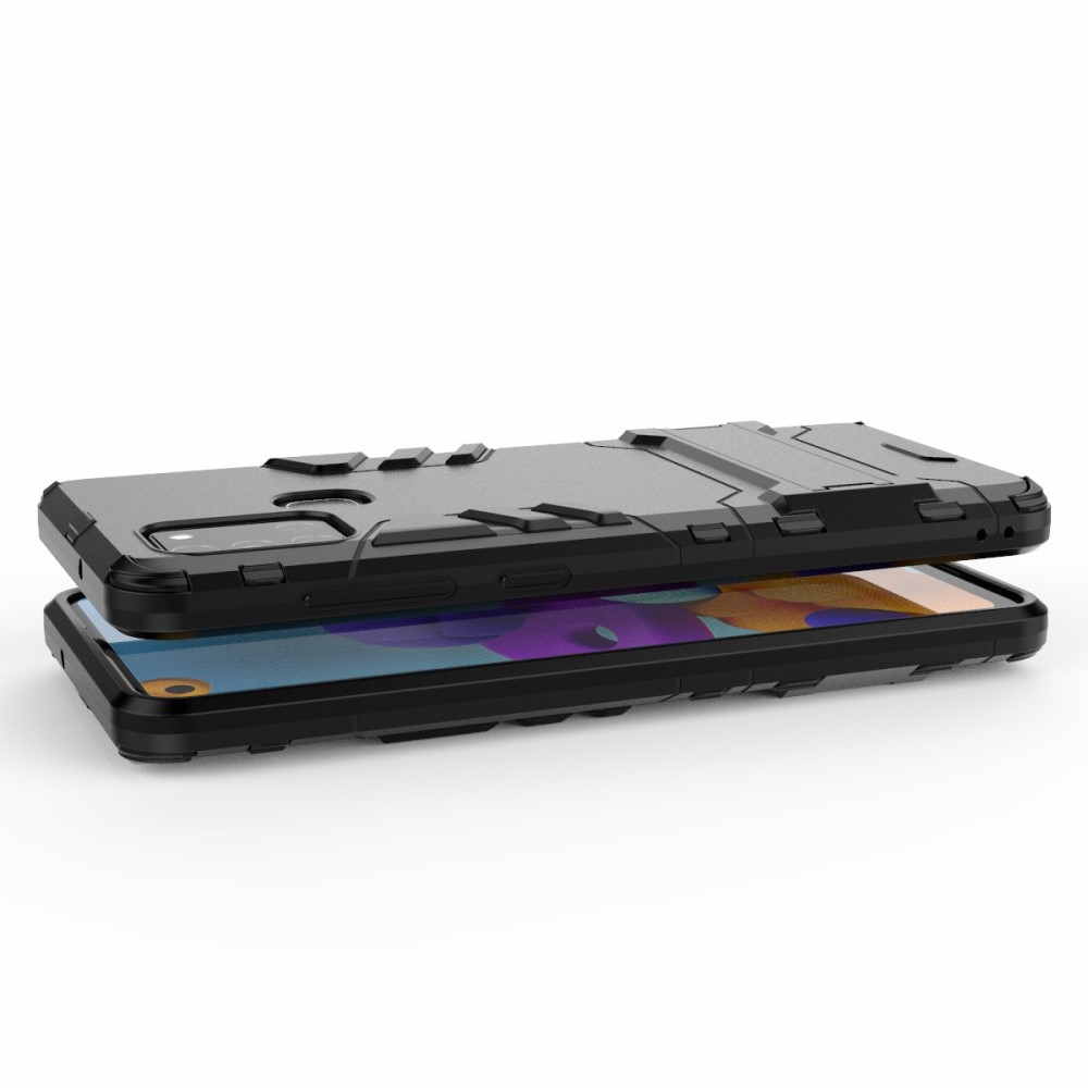  Samsung Galaxy A21s - Hybrid Kickstand Skal - Svart