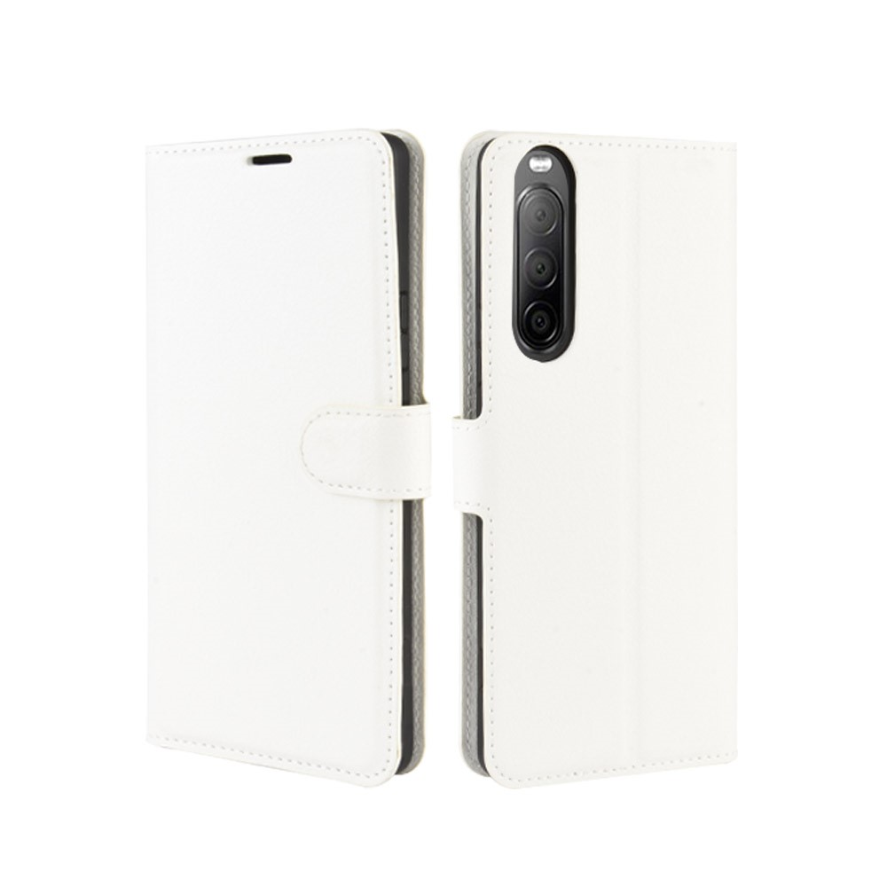  Sony Xperia 10 II - Litchi Fodral - Vit