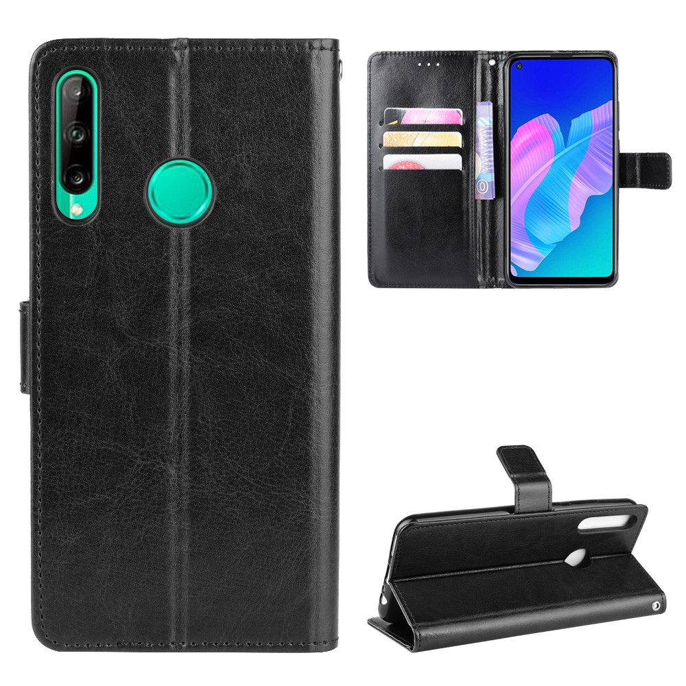  Huawei P40 Lite E - Crazy Horse Plånboksfodral - Svart