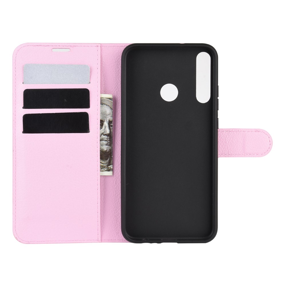  Huawei P40 Lite E - Litchi Plånboksfodral - Ljus Rosa
